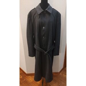 Casualcraft of New York 100% Wool Charcoal Gray Overcoat Mens 44 Long USA Made